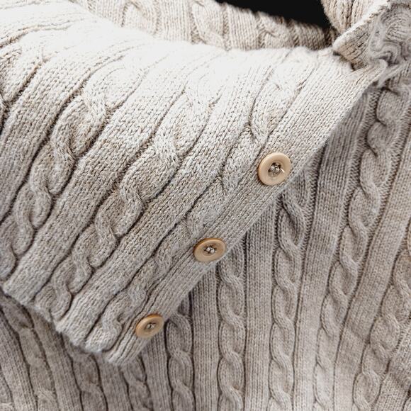 Sweater Size XL Cashmere Pullover Beige Fisherman Coastal Cowgirl Minimal Cable - Picture 8 of 14